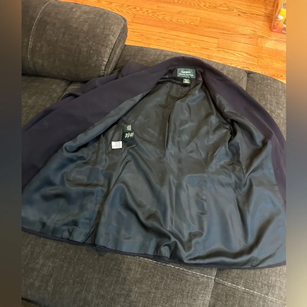 Vintage Ralph Lauren Navy Double-Breasted Wool Blazer Size Medium - Picture 7 of 16